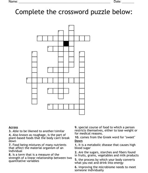 Complete the crossword puzzle below: - WordMint