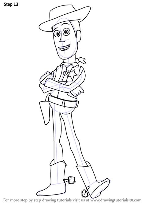 Learn How to Draw Sheriff Woody from Toy Story (Toy Story) Step by Step ...