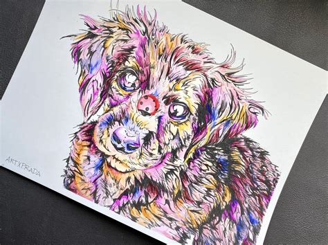 I Drew The Dog Named Pepper With Fineliner And Watercolor Original