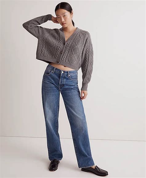 Cable Knit Cropped Cardigan Madewell