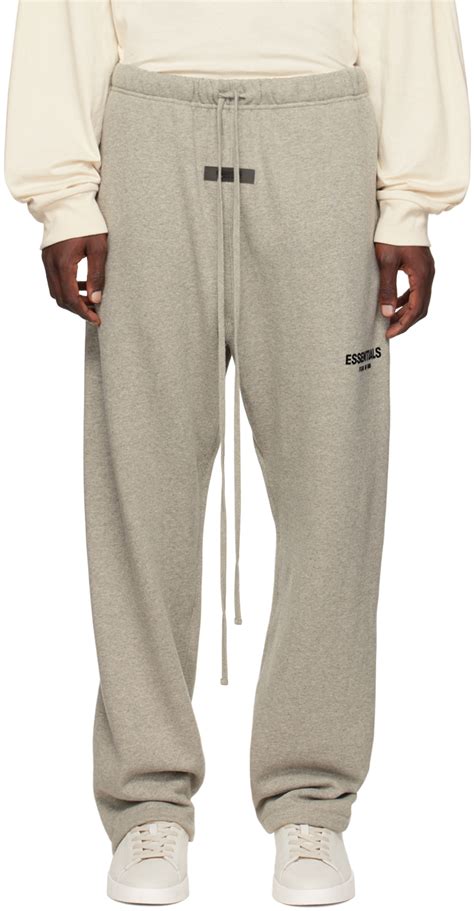 Fear of God ESSENTIALS: Gray Relaxed Lounge Pants | SSENSE