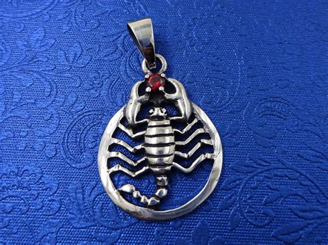 Scorpio Zodiac Pendant Scorpion Sign Sterling Silver Etsy