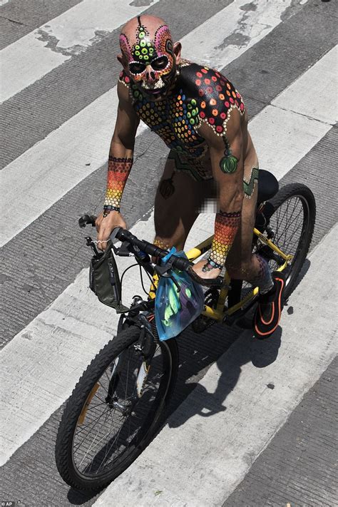 Naked Cyclists Ride Through Toronto In Annual Demonstration Calling For