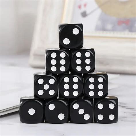 Dados Acr Licos De Mm Para Juegos De Mesa Caras Color Negro Blanco