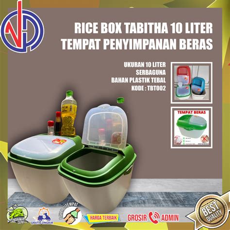 Jual RICE BOX TABITHA 10 LITER TEMPAT PENYIMPANAN BERAS SERBAGUNA VD