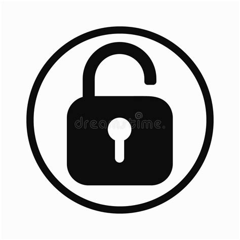 Open Padlock In Circle Icon Design On Isolated White Background Vector