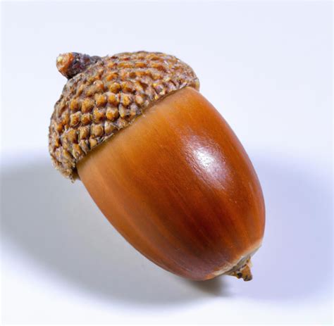 Premium AI Image Close Up Of Brown Acorn Laying On White Backrgound