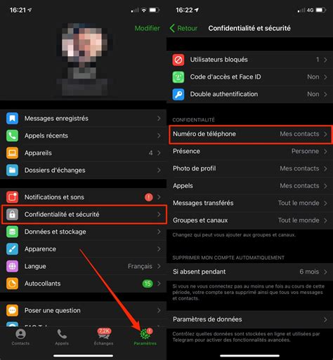 Telegram comment cacher votre numéro de téléphone