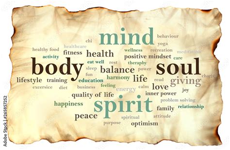 Body Mind Soul Spirit Motivational Words Quotes Concept Stock Illustration Adobe Stock