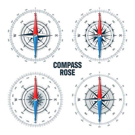 Premium Vector Marine Compass Nautical Wind Rose With Cardinal