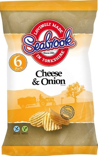 Seabrook Cheese And Onion Flavour Crisps 6 X 25g Approved Food