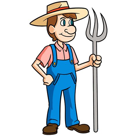 How To Draw A Farmer Really Easy Drawing Tutorial