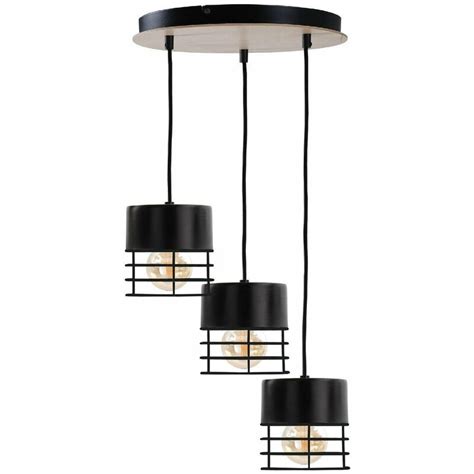 Keter Casa Cluster Pendant Ceiling Light Black Wood Cm X E