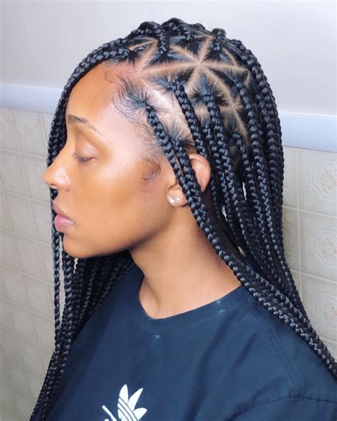 Large Knotless Box Braids Triangle Parts