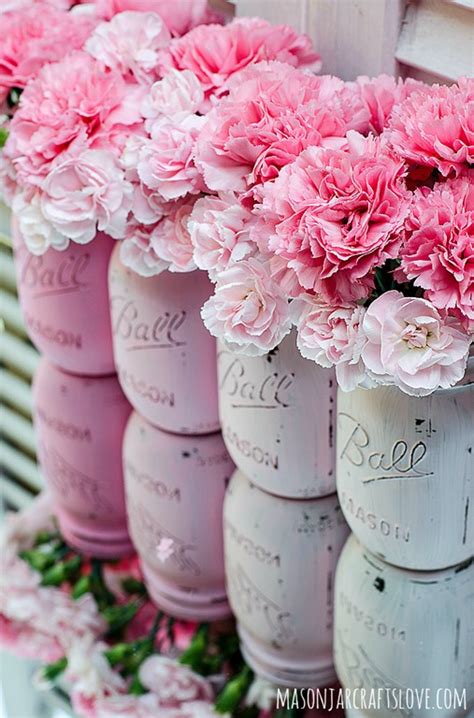 Painted Mason Jars Pink Mason Jar Crafts Love