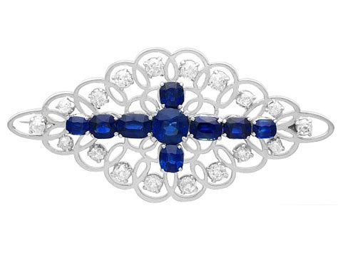 Sapphire And Diamond Brooch Ac Silver