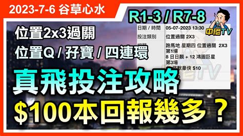 【中佬賽馬貼士】（7月6日谷草）真飛投注攻略 心水馬推薦｜第一第三場過關 ｜第七第八場位置q 孖寶 四連環賽馬賠率 ｜100回報幾多