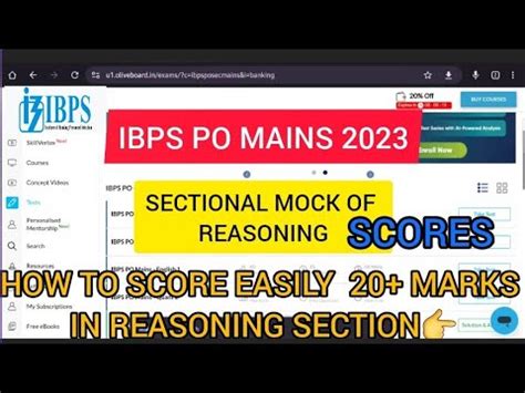 My Score In Sectional Mock Of Reasoning IBPS PO MAINS How To Score 20