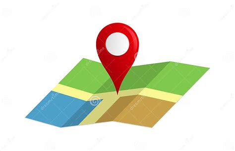 Map With A Red Pin Locator Editorial Photography Illustration Of