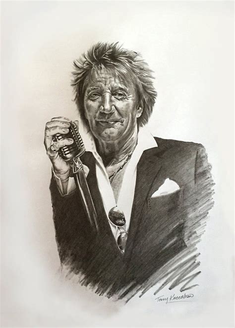 Rod Stewart Original Pencil Drawing Rod Stewart Drawings Limited