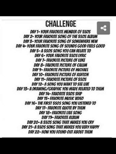 Day 1 5sos Challenge 5SOSFAM Amino