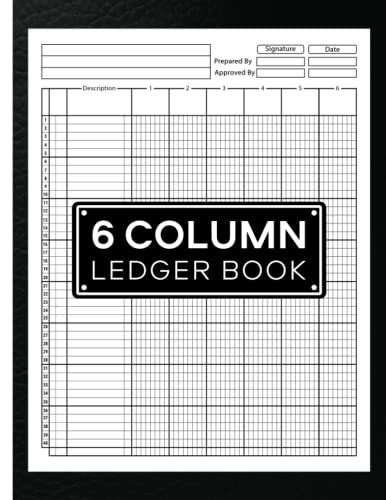 6 Column Ledger Book Six Column Accounting Ledger Notebook For Small