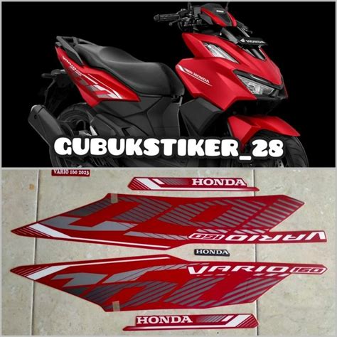 Jual Striping Stiker Lis Body Motor Honda Vario Cbs Iss Merah Tahun