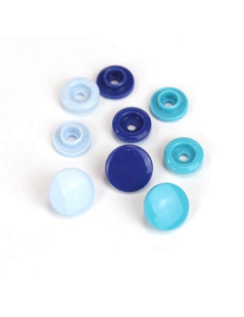 Plastic snap fasteners - Set of 30 - Blues