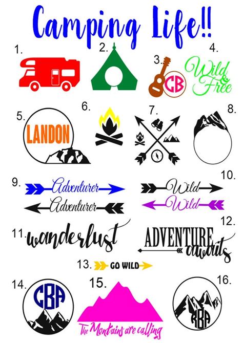 Camping Vinyl Decals 1 sticker total READ item details to