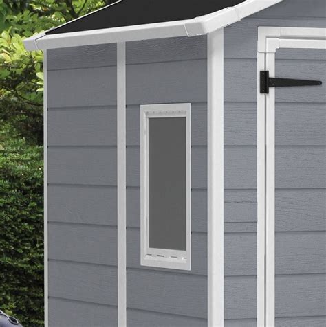 Keter Manor X Ft Grey Plastic Garden Storage Shed Lockable Double