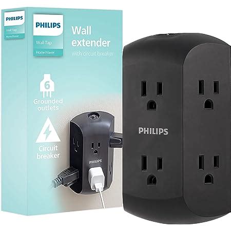 Philips Outlet Extender Grounded Wall Tap Reset Button Circuit