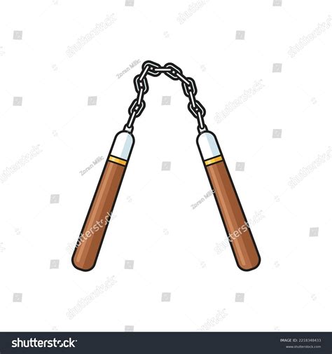 Nunchaku Nunchaks Martial Arts Weapon Isolated Stock Vector (Royalty ...