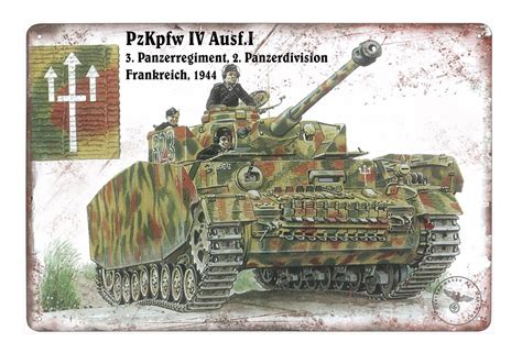 Plechov Cedule Pzkpfw Iv Ausf I Frankreich Esk Republika