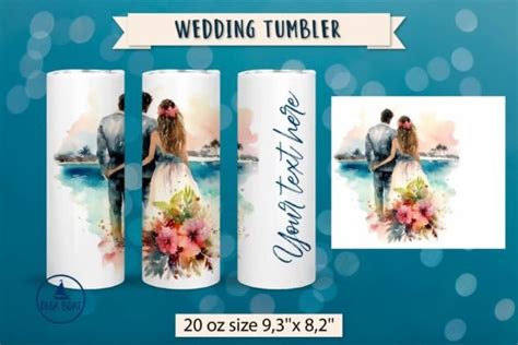 Wedding Couple Tumbler Wrap Sublimation Graphic By Olga Boat Design