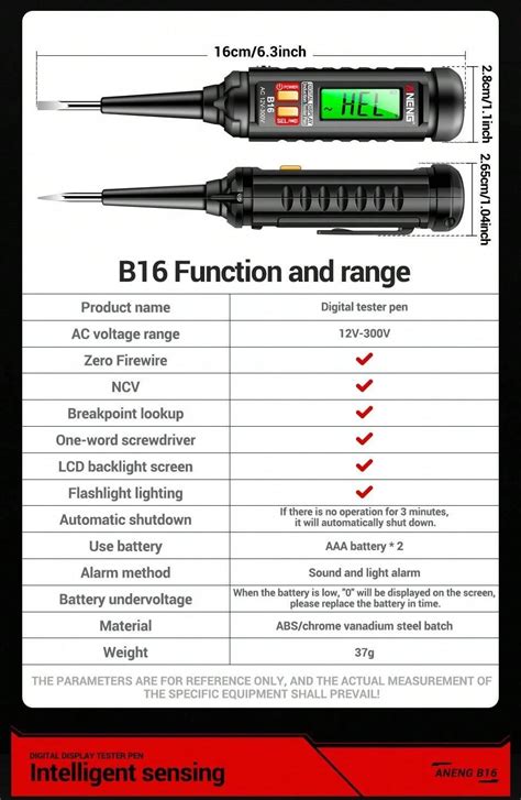 Bol Grafo Digital De Medici N Inteligente Aneng B Detector De Voltaje