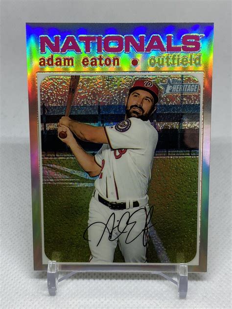 Adam Eaton 2020 Topps Heritage Chrome Refractor SN 009 571 THC 320