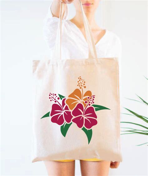 Hawaii Hibiscus Tote Bag Flowers Bag Hawaiihibiscus Floral Etsy