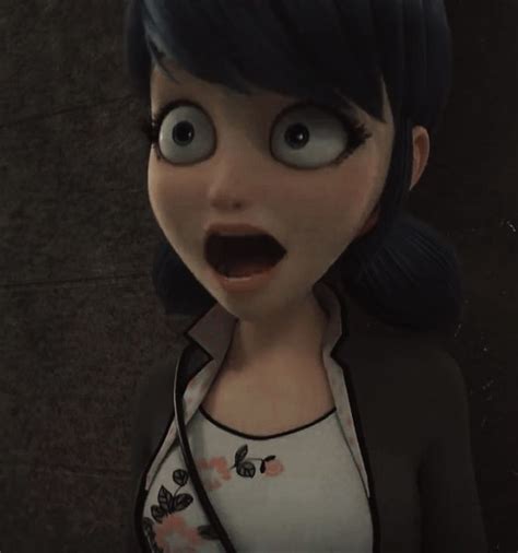 An Animated Woman With Black Hair And Blue Eyes Is Making A Surprised