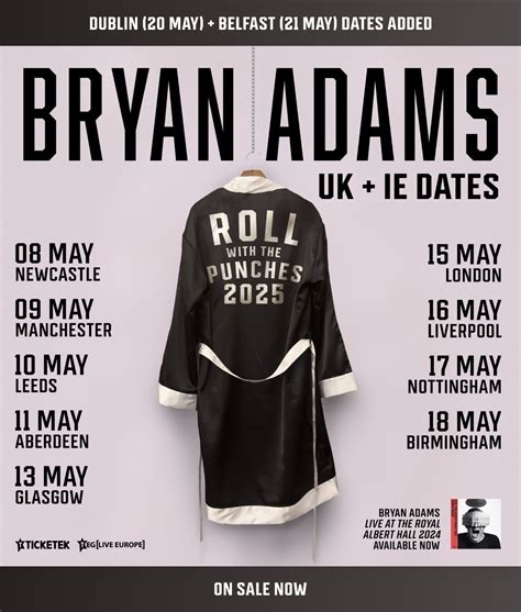 Uk And Ireland 2025 Roll With The Punches Tour Bryan Adams