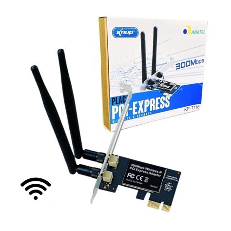 Placa De Rede Wifi Pci Express Antenas Desktop Pc Mbps Wireless