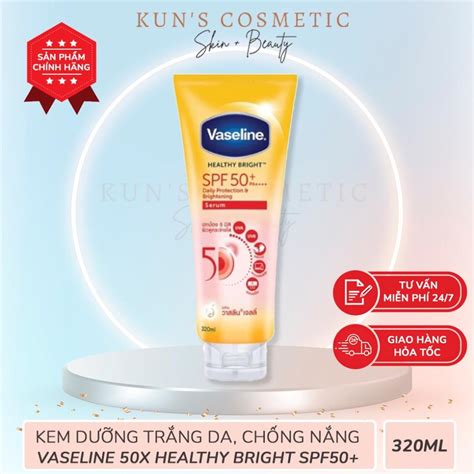 Kem Dưỡng Thể Trắng Da Chống Nắng Vaseline 50x Healthy Bright Spf50 Pa 320ml Shopee