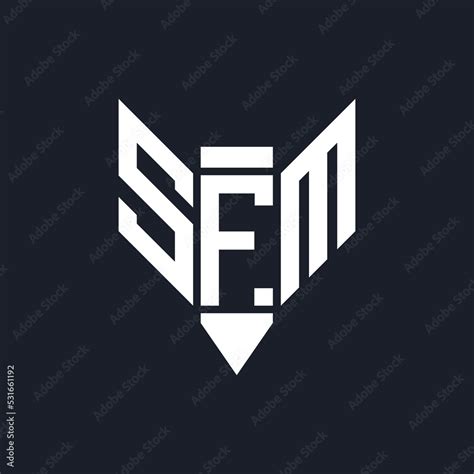 Sfm Letter Logo Design On Black Background Sfm Creative Monogram