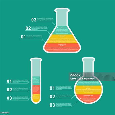 Tetapkan Infografis Modern Datar Tentang Sains Dan Kedokteran Elemen