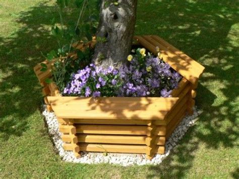 Medium Tree Seat Wooden Garden Planters Landscaping Around Trees