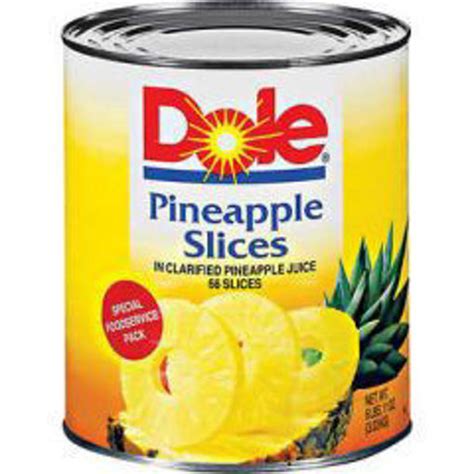 Dole Sliced Pineapples In Light Syrup 10 Cans 6case