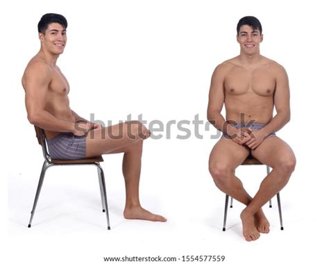 Naked Man Sitting Chair On White Stock Photo Shutterstock
