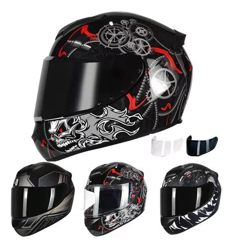 Casco Para Moto Negro Deportivo Certificado Dot Mica Meses Sin Inter S