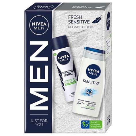 Nivea Men Fresh Sensitive Poklon Set Men Sensitive Protect Sprej 150ml Men Sensitive Gel Za