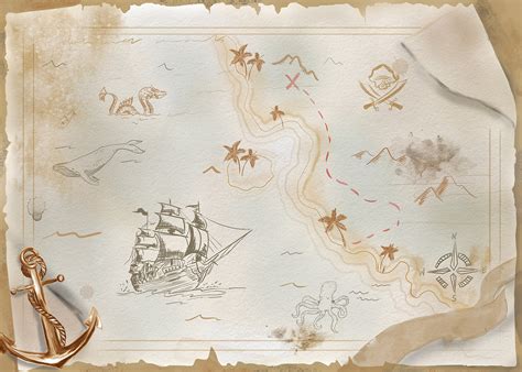 Panoramic wallpaper Pirate Map by Walldreamer®