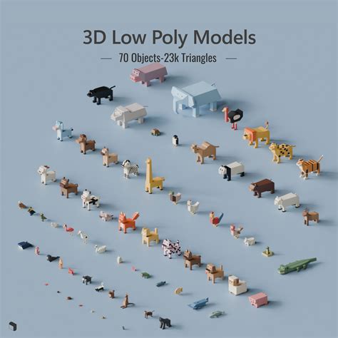 3D Model Low Poly Cartoon Animals – Toffu Co